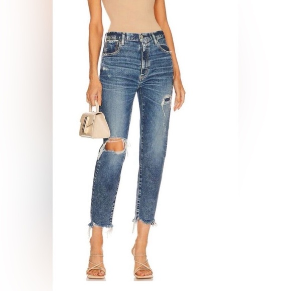 Moussy Vintage Japanese Denim Marshall Boy Skinny Cropped Womens 25 Distressed - Picture 5 of 15
